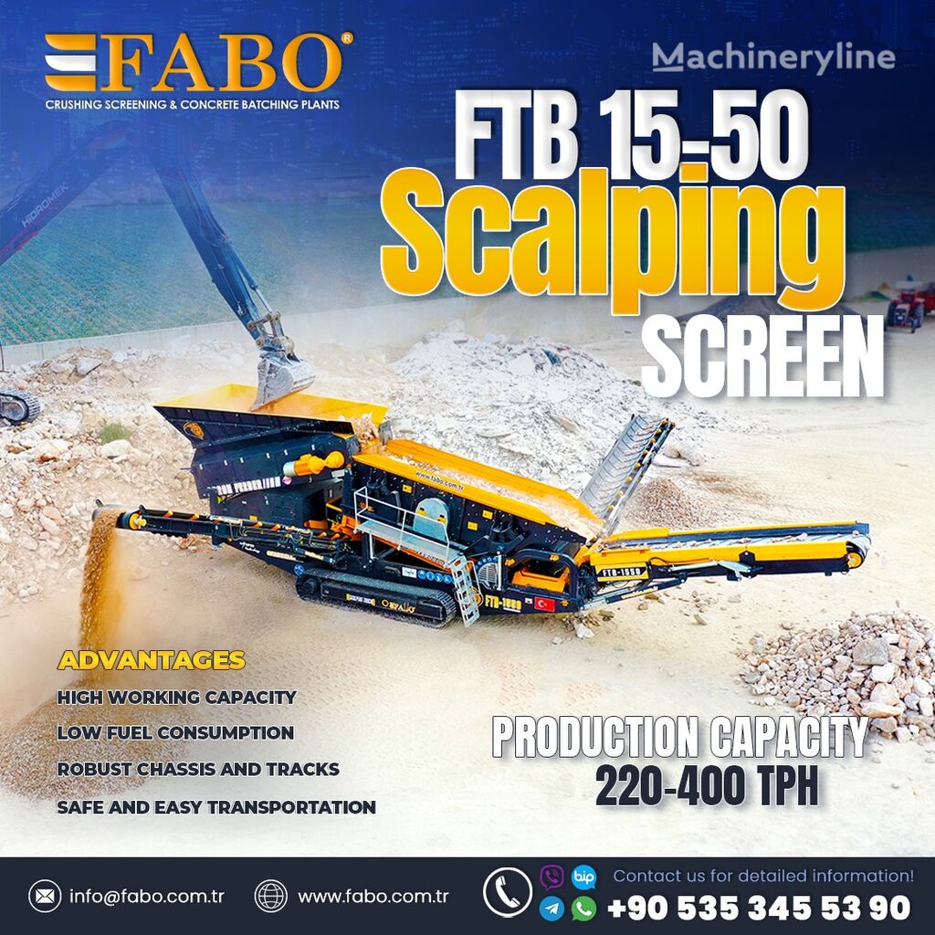 новая мобильная дробильная установка Fabo FTB 15-50 MOBILE SCALPING SCREEN