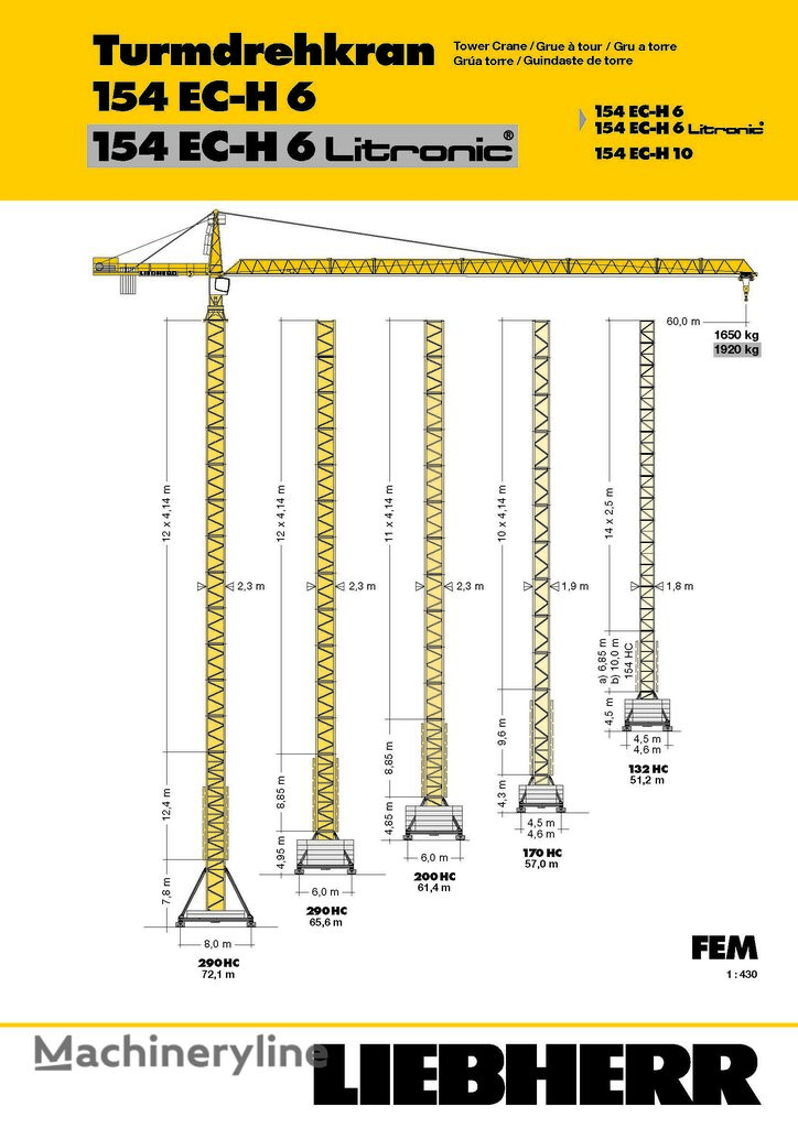 башенный кран Liebherr 154EC-H6 Litronic