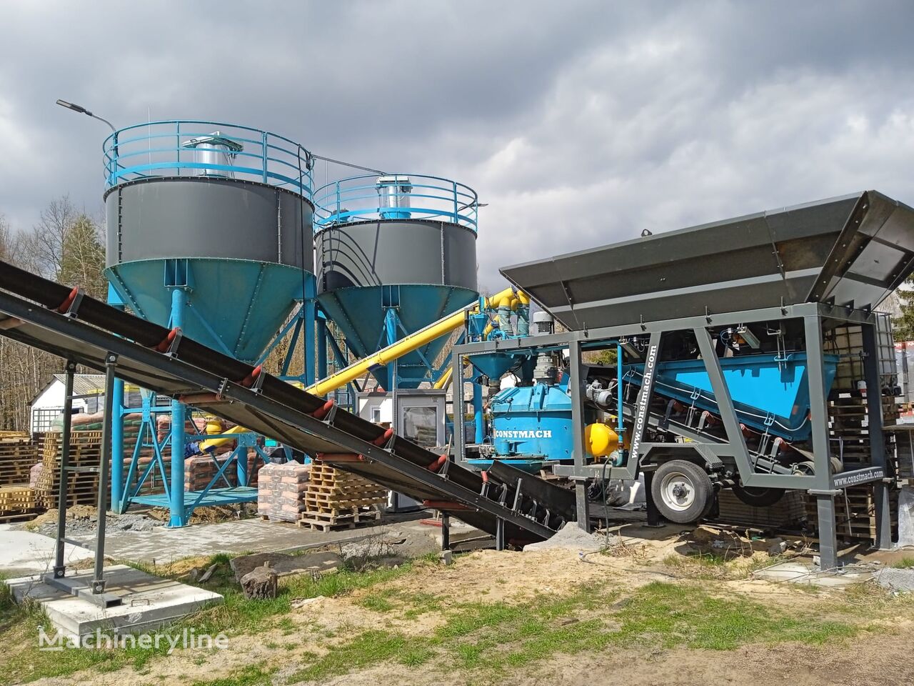 новый бетонный завод Constmach Small Mobile Concrete Batching Plant 30 m3/h