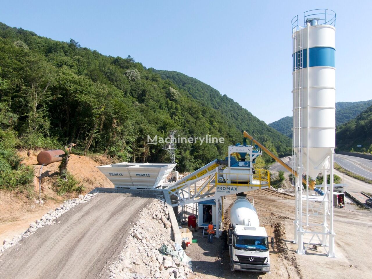 новый бетонный завод Promax Mobile Concrete Batching Plant M100-TWN (100m3/h)